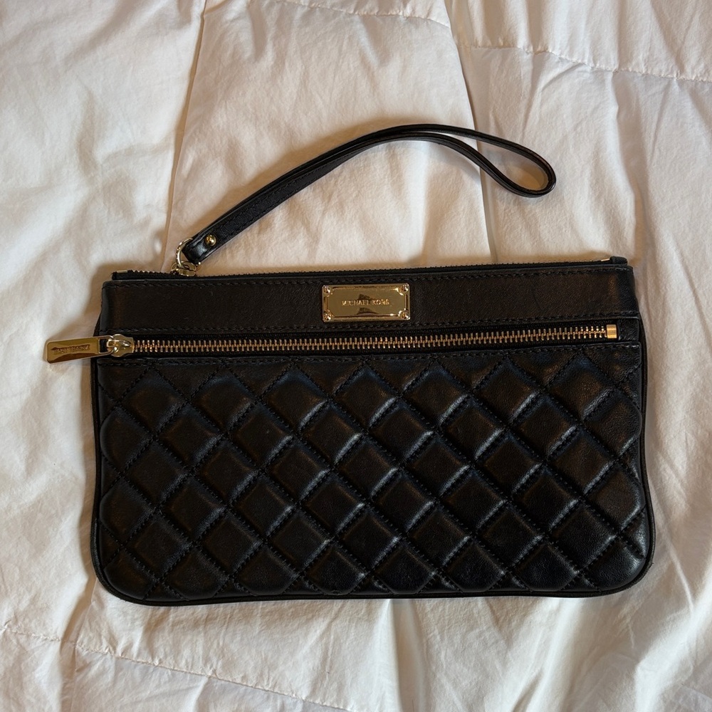 Michael Kors Black Quilted Clutch